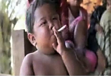 year old smoking baby