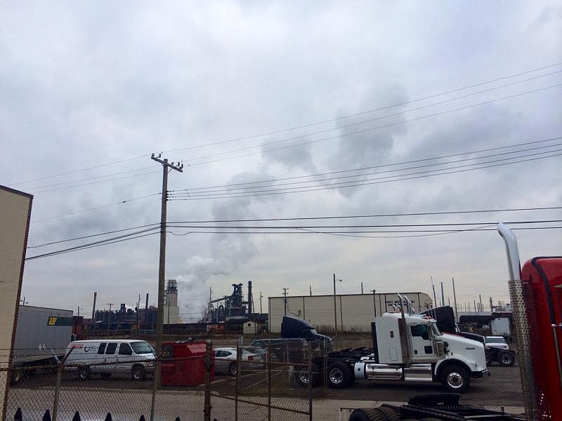 A photo taken in the Southend of Dearborn on Wednesday, Nov. 26 across from a neighborhood. Fumes being released into the air could be smelled by residents living nearby.