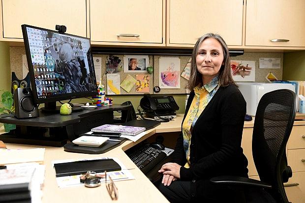 Molly Davies, vice president of Elder Abuse Prevention and Ombudsman Services, is photographed at her WISE & Healthy Aging office in Santa Monica on Tuesday, August 26, 2020.(Photo by Axel Koester, Contributing Photographer)