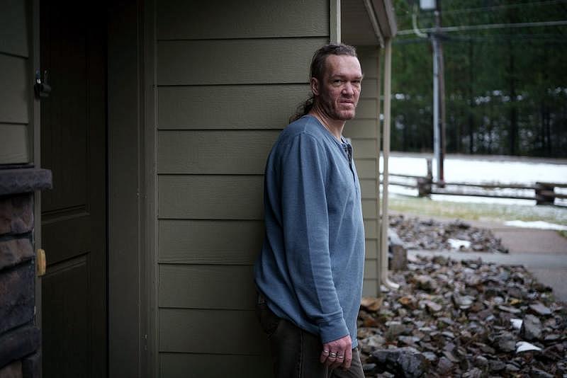 Floyd Kimball outside his home in Wallace, Idaho, on Jan. 5, 2021. Photo: Rebecca Stumpf for The Intercept