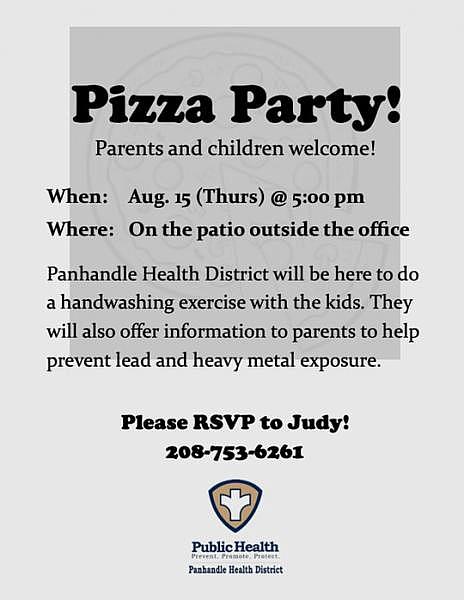 Although the local health department did not remove lead from the apartment complex, it did hold a pizza party at which children were encouraged to wash their hands. Flyer: Panhandle Health District
