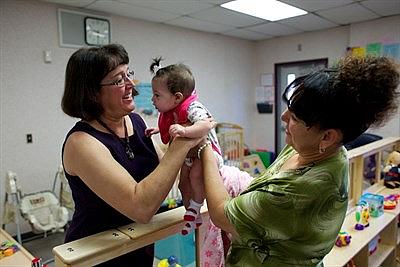 Becky Beeman, Director of Horizons, in the nursery. Andrew Nixon/Capital Public Radio