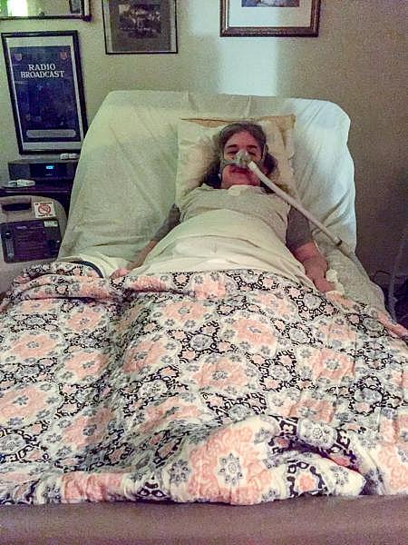 Ingrid Tischer recovering after returning from her hospital stay. Credit: Ken Stein