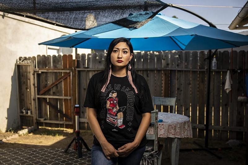 Melissa Alcala at her home in eastern Los Angeles in August. Photo by Martin do Nascimento / Resolve Magazine.