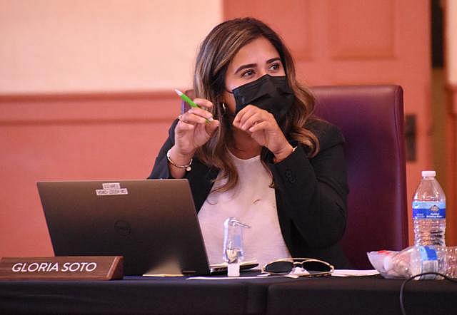 Santa Maria City Councilwoman Gloria Soto, pictured Sept. 7 at a council meeting at the Veterans Memorial Center, has advocated for increased outreach to the city's residents about COVID-19 throughout the pandemic, particularly for the city's Spanish-speaking and immigrant populations. (Photo by Randy De La Pena) Santa Maria City Councilwoman Gloria Soto, pictured Sept. 7 at a council meeting at the Veterans Memorial Center, has advocated for increased outreach to the city's residents about COVID-19 throughout the pandemic, particularly for the city's Spanish-speaking and immigrant populations. Randy De La Peña Photos, Contributor
