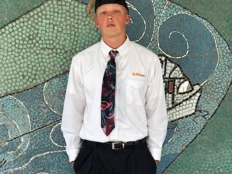 Matthew Lott poses during his graduation from a residential rehabilitative program in 2018. Courtesy of Lachelle Carpenter