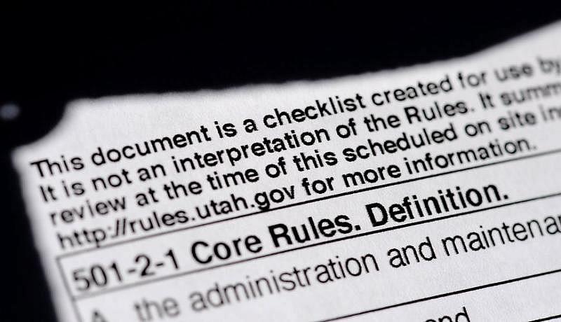 (Francisco Kjolseth | The Salt Lake Tribune) A close-up photo of the checklist used by Office of Licensing inspectors.