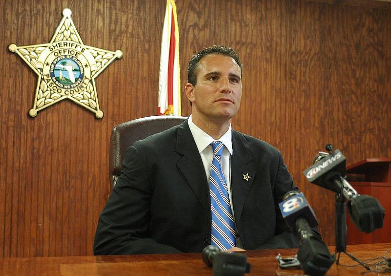 Chris Nocco speaks at a 2011 press conference after then Gov. Rick Scott appointed him sheriff of Pasco County. Times (2011)