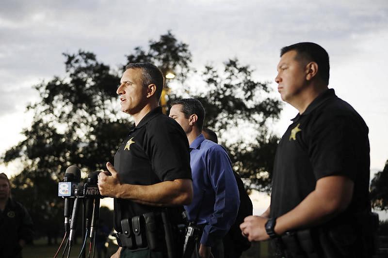 Pasco County Sheriff Chris Nocco holds a press conference in January in Dade City. OCTAVIO JONES | Times