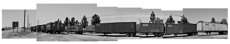 Cargo containers idle off the Pacific Coast Highway near Wilmington, California. Pablo Unzueta