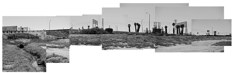 Industrial run-off is seen next to the Pacific Coast Highway near Wilmington, California, and the Port of Los Angeles. Pablo Unzueta