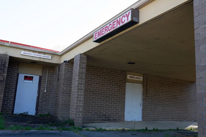 The only hospital in Hancock County, Ga. is now abandoned and closed to the public, seen March 12, 2022. RITA HARPER, FOR USA TODAY