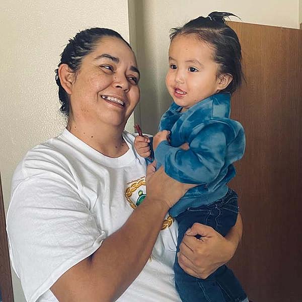 Toy and her grandson, Landon Horse Looking, 2 years old. (Photo/Courtesy)