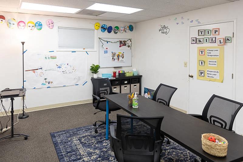 A space where group therapy is held at Bay Area Clinical Associates in San Jose on Sept. 6, 2022. Photo by Magali Gauthier. A space where group therapy is held at Bay Area Clinical Associates in San Jose on Sept. 6, 2022. Photo by Magali Gauthier.