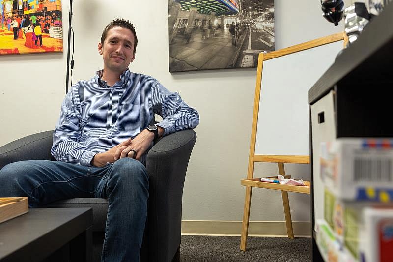 Dr. Philip Cawkwell, a child, adolescent and adult psychiatrist, in his office at Bay Area Clinical Associates in San Jose on Sept. 6, 2022. Photo by Magali Gauthier.