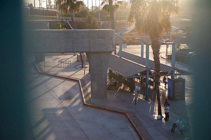 The Fashion Valley trolley station is shown on Aug. 24, 2022. Anastasia met her son in a nearby parking lot after he had been missing. (Zoë Meyers/inewsource)