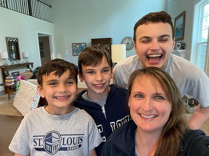 Zach with his mother Cheryl and his two younger brothers Christopher, 8 and Anthony, 12, on April 21, 2021 (Family photo) (Family photo)