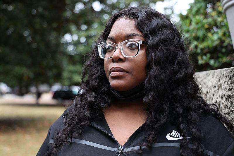 Jessica Griffin, a resident of Sunset Village, told the Mississippi Free Press on Oct. 25, 2022, that she worried there would be no real consequences for the conditions at her apartment complex. Photo by Nick Judin Jessica Griffin, a resident of Sunset Village, told the Mississippi Free Press on Oct. 25, 2022, that she worried there would be no real consequences for the conditions at her apartment complex. Photo by Nick Judin