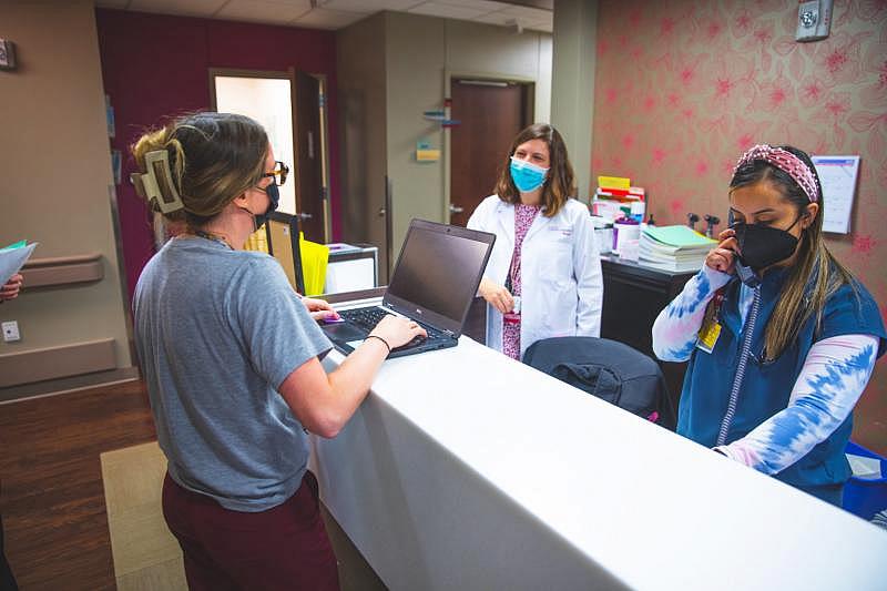 Dr. Stephanie Pierce (center) is the medical director at the Substance use Treatment And Recovery Prenatal Clinic at the University of Oklahoma Health Sciences Center. She helped launch the program in Oklahoma City in 2019. Photo Courtesy OU Health
