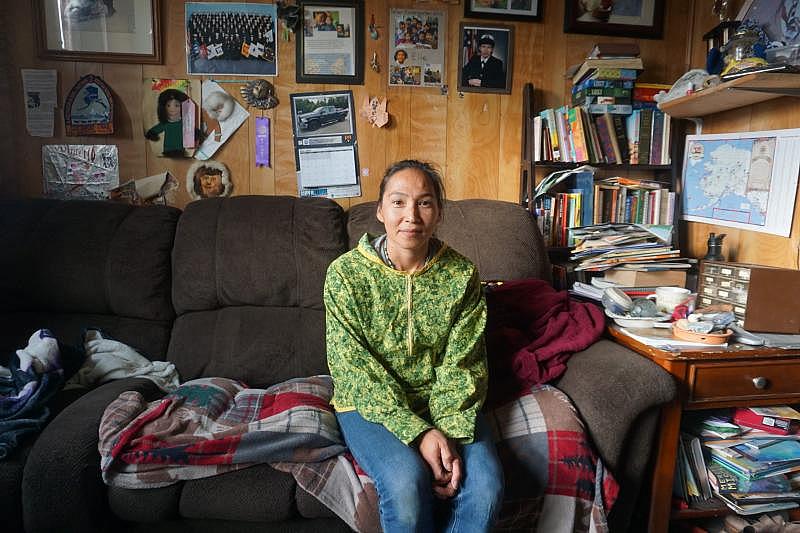 Teller Mayor Blanche Okbaok-Garnie in her home. Her son, Hunter, died from pneumonia before he reached 6 months. (Yereth Rosen)