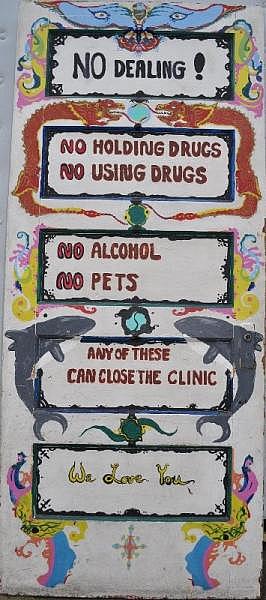 This painted door marked the entrance to the Haight Ashbury Free Medical Clinic. (Courtesy of David Smith archives)
