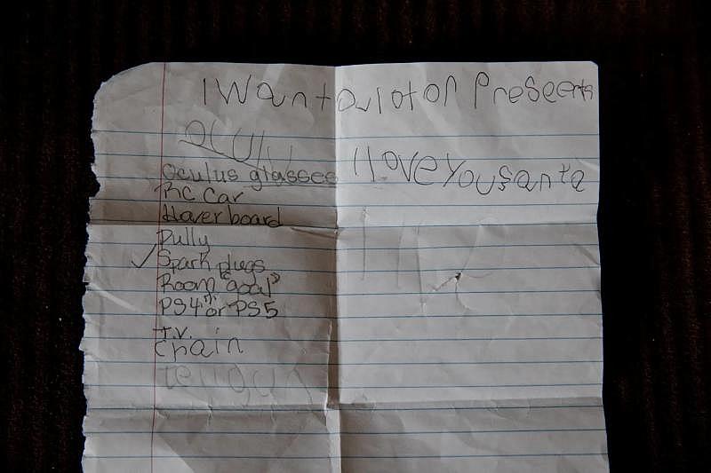 A list of gifts that Mikey Rodriguez, 8, wants for Christmas A list of gifts that Mikey Rodriguez, 8, wants for Christmas