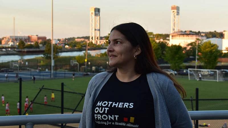 Liliana Vega stands near American Legion Park in East Boston