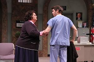 Photo: Alan Alabastro/ACT Laura Kenny plays Mitzi and Tim Gouran is Kevin in "Assisted Living." Photo: Alan Alabastro/ACT Laura Kenny plays Mitzi and Tim Gouran is Kevin in "Assisted Living."