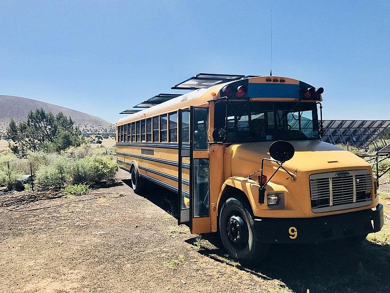 Scientists from the University of Arizona retrofitted a decommissioned school bus with a solar powered water filtration unit. (Photo-Antonia Gonzales)