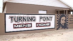 A mural welcoming people to Turning Point Men's Home in Holtville, Calif., is pictured, Aug. 27, 2015.
