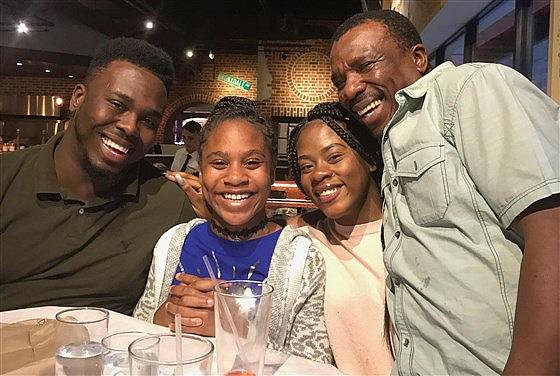  Errol Wray Jr. (left) with his two younger sisters and his dad Errol Wray Sr. during a family night out in New York City. Courtesy Errol Wray Jr.