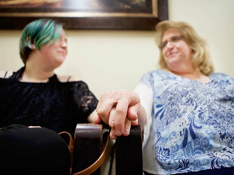 Liz Larson and her mom, Stacey Larson, now have a plan to manage Liz's depression and anxiety. (Vanessa S. Nelson/Capital Public Radio) Liz Larson and her mom, Stacey Larson, now have a plan to manage Liz's depression and anxiety.