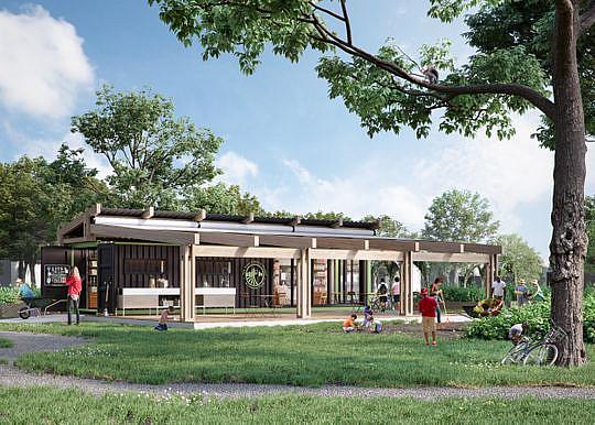 Rendering of a pavilion that the Food Literacy Project expects to open at its Iroquois Farm in spring 2019. (Photo: Courtesy of Food Literacy Project)