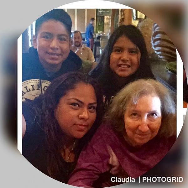 This social media post by Claudia Hernandez shows her with her two children, Ezekial and Natalie, and godmother, Colleen Loughman. (Claudia Hernandez)