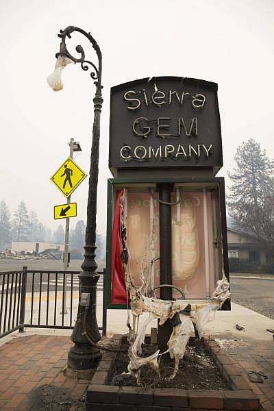 Sierra Gem Company sign on Nov. 13, 2018. (Anne Wernikoff/KQED)
