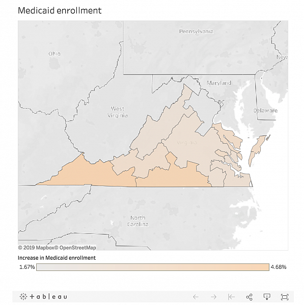 Information provided by the Department of Medical Assistance Services represents increases in enrollment between Oct. 1, 2018 and Jan. 18, 2019.