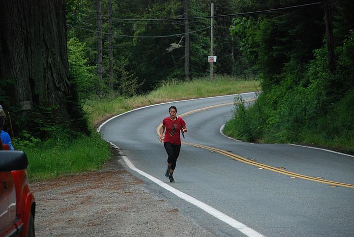 Chrystal Helton participates in the Yurok Tribe's annual Salmon Run in May. Photo: Jessica Cejnar