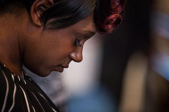 Ashley Peterson prays during a church service at Berean Seventh-Day Adventist Church in Atlanta, on Saturday, July 14, 2018. (Photo: Mykal McEldowney/IndyStar)