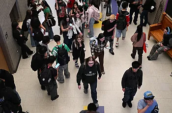 Students get ready to leave North High School