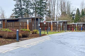 set of cottages in a row