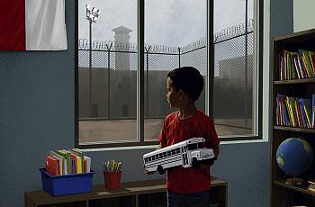 a kid by the window 