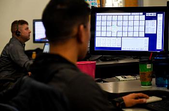 Person looking at a computer screen