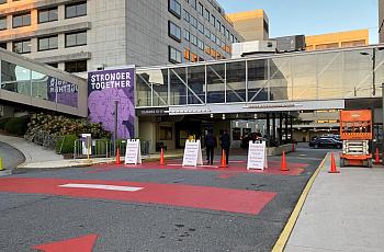 An Image of the entrance to Atlanta Medical Center emergency department, after its closure.