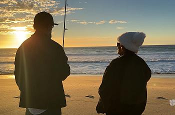 Two people by seaside