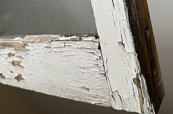 Peeling paint on window