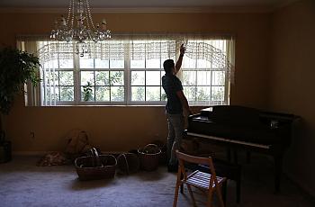 Person in front of a window