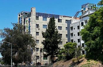 Building with graffiti on it