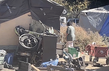 Belongings strewn around