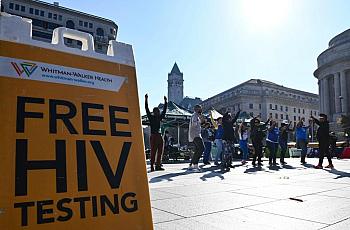 'Free HIV testing' board