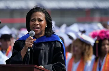 Person speaking on a mic